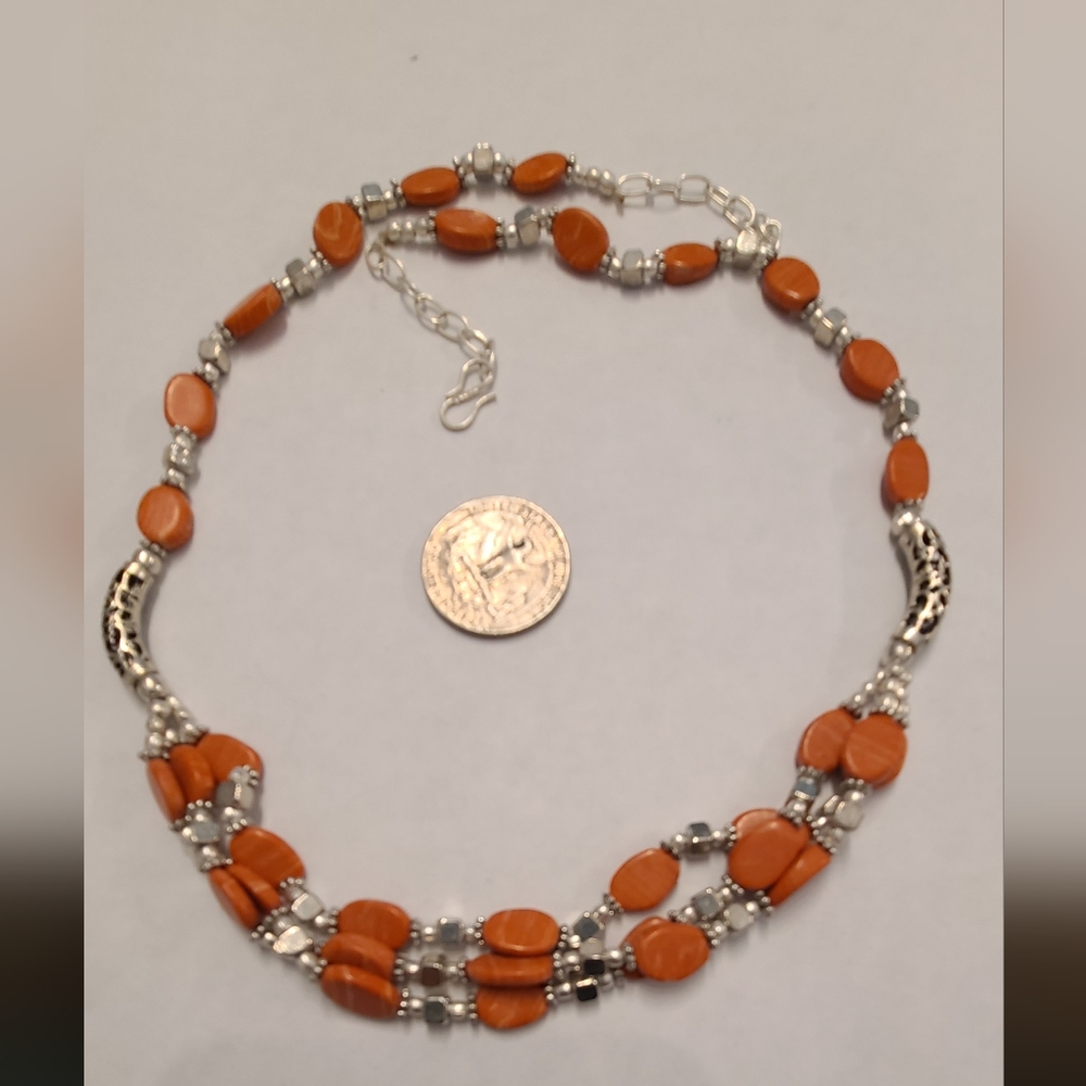 Orange beaded necklace